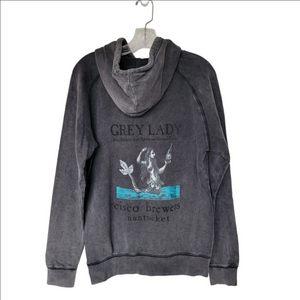 Grey hoodie featuring Cisco Brewers Nantucket design Size S